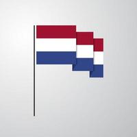 Nederland golvend vlag creatief achtergrond vector