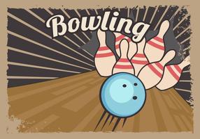 Retro bowling lane sjabloon vector