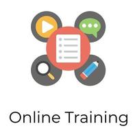 trendy online training vector