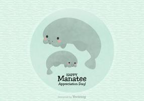 Gelukkig Manatee Appreciation Day Vector