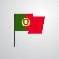 Portugal golvend vlag ontwerp vector