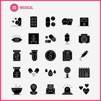 medisch solide glyph pictogrammen reeks voor infographics mobiel uxui uitrusting en afdrukken ontwerp omvatten medisch geneeskunde ziekenhuis gezondheidszorg medisch buis laboratorium plus eps 10 vector