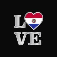 liefde typografie Paraguay vlag ontwerp vector mooi belettering