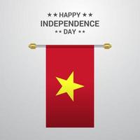 Vietnam onafhankelijkheid dag hangende vlag achtergrond vector