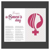 8 maart logo vector ontwerp met Internationale vrouwen dag achtergrond