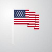 Verenigde staten van Amerika golvend vlag creatief achtergrond vector