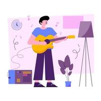 avatar spelen gitaar presentatie van gitarist illustratie vector