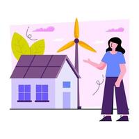 conceptuele vlak ontwerp illustratie van wind energie. vector