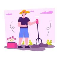 modern ontwerp illustratie van tuinman vector