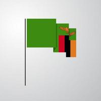 Zambia golvend vlag creatief achtergrond vector