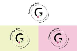 vrouwelijk g brief logo, modern minimalistisch en bloemen insigne Sjablonen voor branding, identiteit, boetiek, salon vector. gemakkelijk bloemen g brief logo ontwerp vector. vector