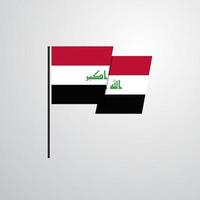 Irak golvend vlag ontwerp vector