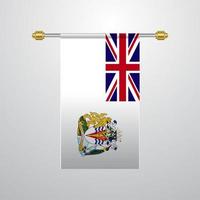 Brits antarctisch gebied hangende vlag vector