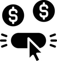 betalen per Klik verdienen online - solide icoon vector