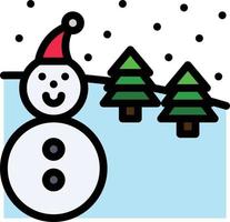 winter sneeuwman sneeuwen Kerstmis - gevulde schets icoon vector