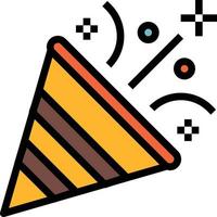 confetti partij verjaardag viering popper - gevulde schets icoon vector