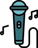 karaoke partij muziek- zingen zanger - gevulde schets icoon vector