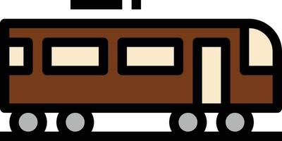 trein vervoer metro - gevulde schets icoon vector