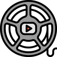 beeldmateriaal film video bioscoop multimedia - gevulde schets icoon vector