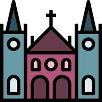 kerk monumenten viering Katholiek culturen - gevulde schets icoon vector