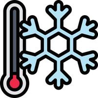 verkoudheid temperatuur bevriezen kilte - gevulde schets icoon vector