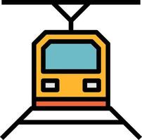 metro trein vervoer - gevulde schets icoon vector