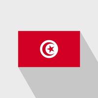Tunesië vlag lang schaduw ontwerp vector