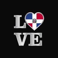liefde typografie dominicaans republiek vlag ontwerp vector mooi belettering