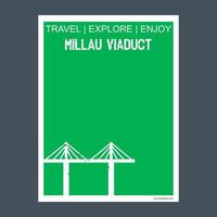 millau viaduct millau Frankrijk monument mijlpaal brochure vlak stijl en typografie vector