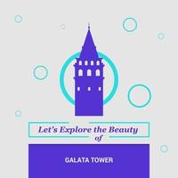 laten we onderzoeken de schoonheid van galata toren Istanbul kalkoen nationaal oriëntatiepunten vector