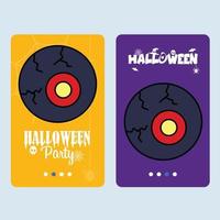 gelukkig halloween uitnodiging ontwerp met oog bal vector