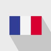 Frankrijk vlag lang schaduw ontwerp vector