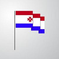 Mordovië golvend vlag creatief achtergrond vector