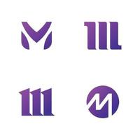 brief m logo ontwerp sjabloon elementen vector