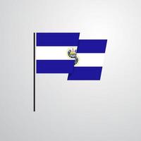 el Salvador golvend vlag ontwerp vector