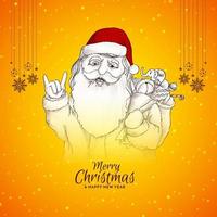vrolijk Kerstmis festival helder geel achtergrond met de kerstman claus vector
