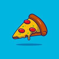 plak van pizza vector illustratie. schattig pizza in tekenfilm stijl vector ontwerp