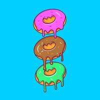 donut illustratie in tekenfilm stijl. reeks van donut icoon vector. donuts icoon ontwerp vector