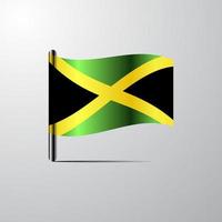 Jamaica golvend glimmend vlag ontwerp vector