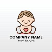 minimalistische schattig baby inspirerend logo sjabloon vector