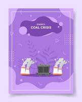 globaal crisis energie voor steenkool concept voor sjabloon van spandoeken, folder, boeken, en tijdschrift Hoes vector