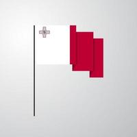 Malta golvend vlag creatief achtergrond vector