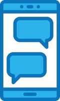 mobiel berichten boodschapper sociaal multimedia - blauw icoon vector