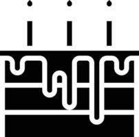 taart partij verjaardag kaars verrassing - solide icoon vector