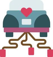 auto vervoer voertuig liefde harten bruiloft auto- vervoer liefde en romance - vlak icoon vector