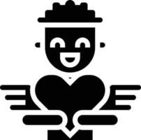Cupido pijl vormen liefde hart boog geliefden lief liefde en romance - solide icoon vector