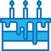 taart partij verjaardag kaars verrassing - blauw icoon vector