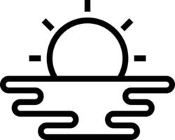 zee natuur weer landschap zon zonsondergang schemer - schets icoon vector