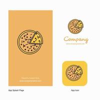pizza bedrijf logo app icoon en plons bladzijde ontwerp creatief bedrijf app ontwerp elementen vector