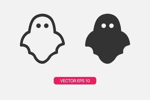 set van spookpictogram geïsoleerd op een grijze achtergrond vector